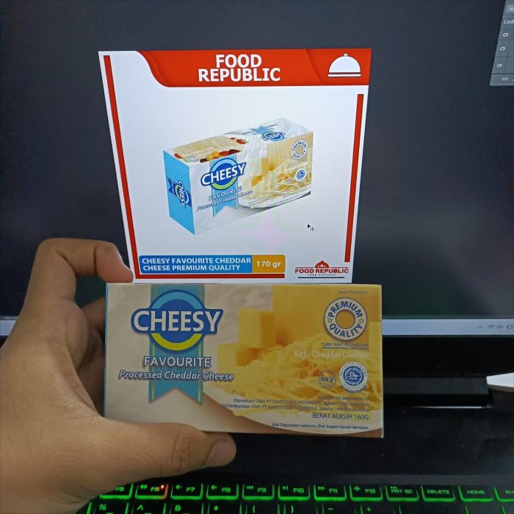 Cheesy Keju Favourite 160 gr Cheddar Cheese Roti dan Martabak Premium Quality Halal