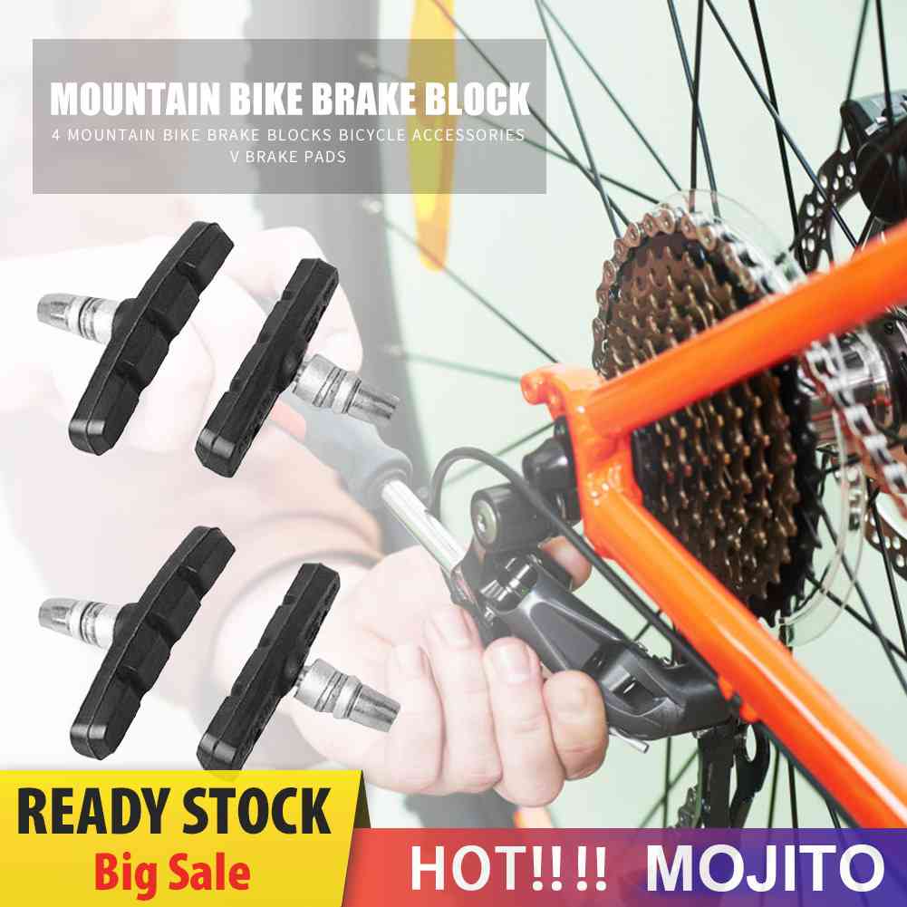 4pcs Kampas Rem V-brake Sepeda Gunung MTB Bahan Karet Tahan Lama