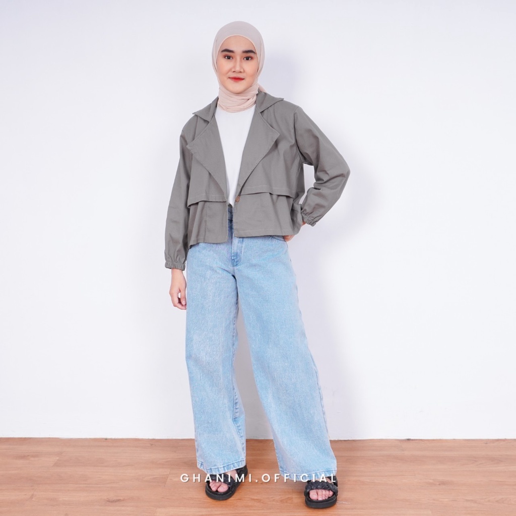 Ghanimi - Cleo Blazer / Jas Wanita Semi Formal / blazer polos timeless / blazer kerja crop top / blazer casual formal / blazer daily / jas kerja wanita /blazer wanita /atasan blazer wanita / atasan kerja /baju kerja wanita