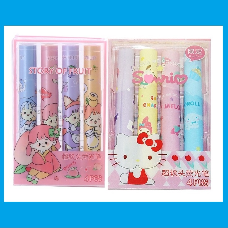 4 Pcs Highlighter Stabilo Set Warna Warni OSM-ST0067