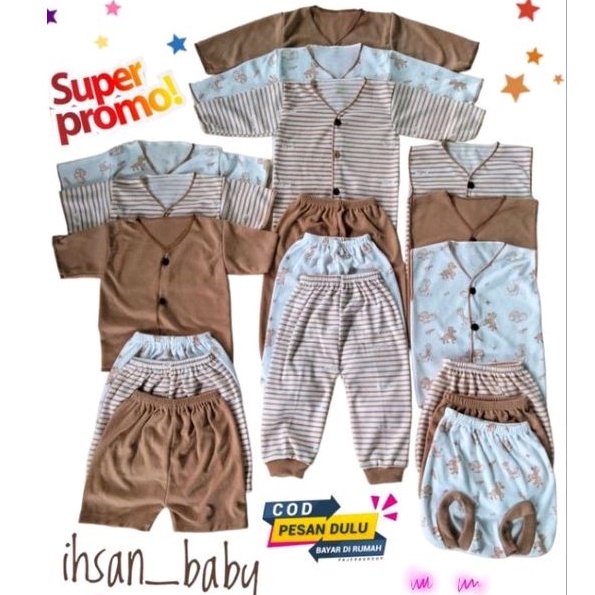 paket hemat baju bayi baru lahir 9 stel 18 pcs