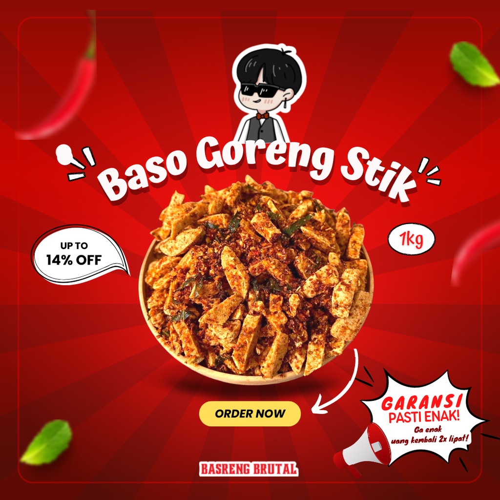 

1kg-Basreng Stik Cikruh Pedas Daun Jeruk | Basreng Brutal