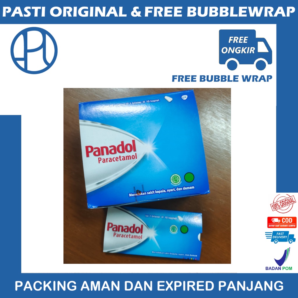 PANADOL BIRU STRIP ISI 10 PARACETAMOL 500MG PEREDA NYERI PANAS DEMAM GIGI