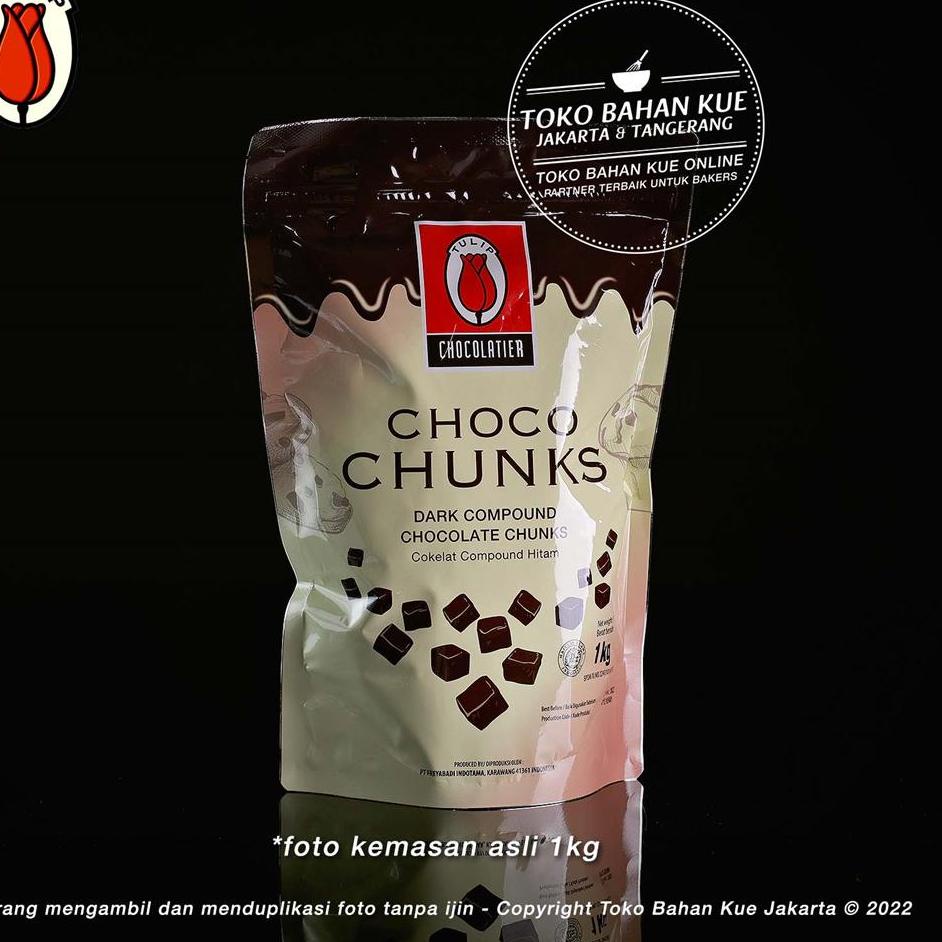 

10.10 FLASH SALE Tulip Dark Chocolate Choco Chunks 250gr Coklat Compound Cokelat 