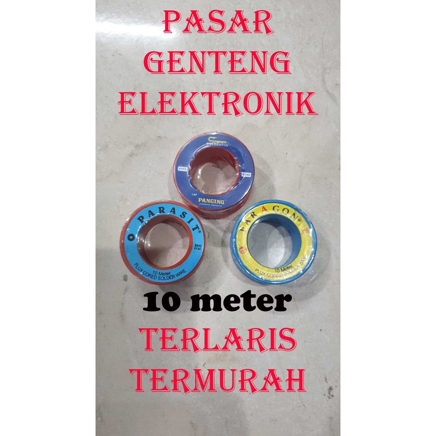 timah solder 10mtr10m meter  tersedia merk timah paragon dan timah pancing  dan parasit 0.8mm solder wire/timah kecil dan timah alfa pasar genteng