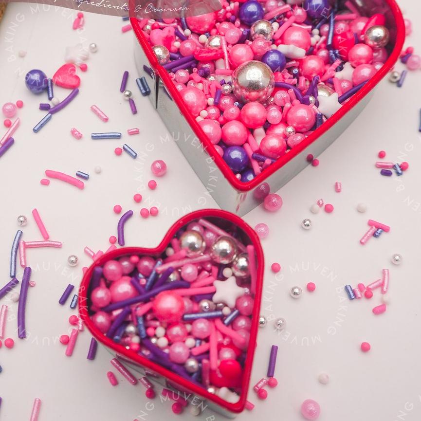 

10.10 SALE CS PINKY TWINKLE - SPRINKLE CAKE MIX TRIMIT DRAGEE SUGAR CANDY KUE murah