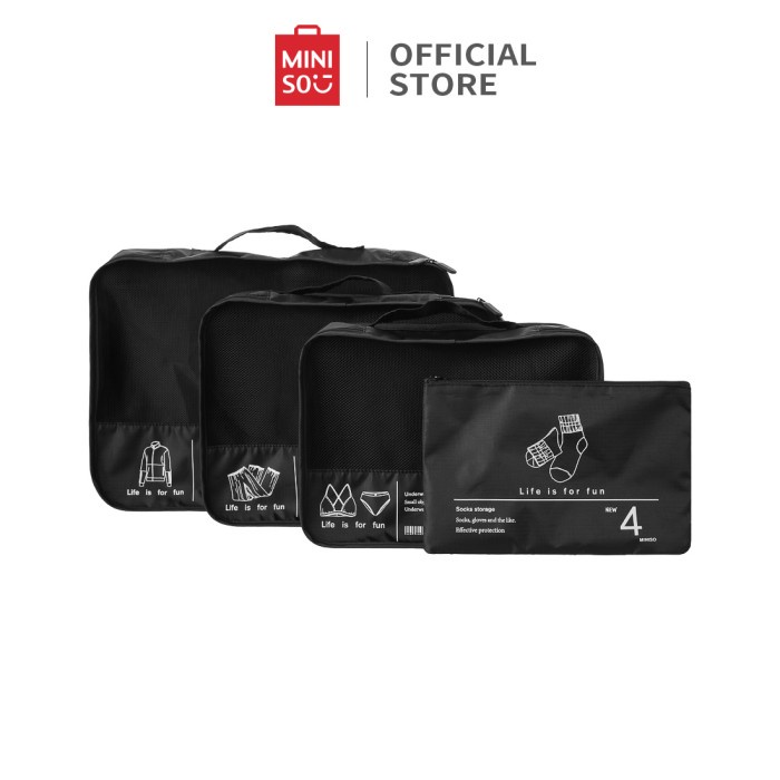 MINISO TRAVEL ORGANIZER TAS PENYIMPANAN 4PCS PORTABLE TRAVEL BAG