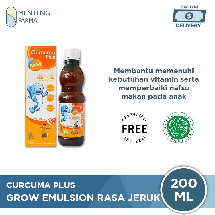 Curcuma Plus Grow Emulsion Rasa Jeruk 200 mL - Suplemen Kesehatan Anak