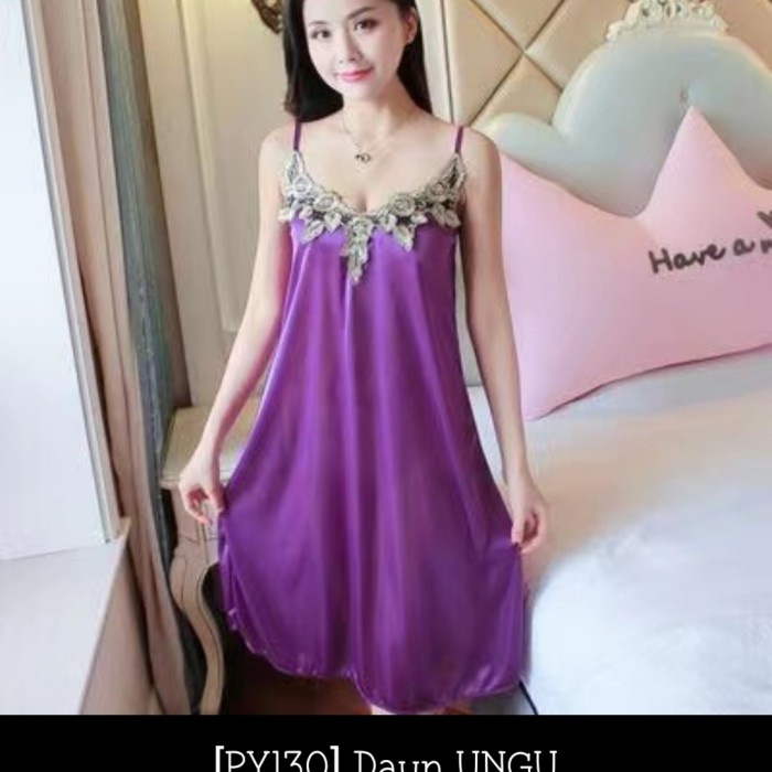 Jenniso Baju Tidur Dress Tidur Sexy Satin Halus Import Hemat