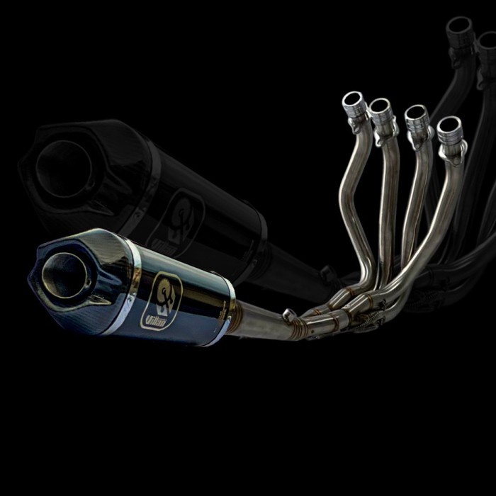 KNALPOT VILLAN TYPE TECH1 BLACK FULL SYSTEM NINJA ZX25r ZX250 BARANG 1005 ORIGINAL