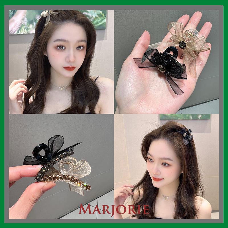 Double Sided Mesh Bow Kecil Ambil Klip Sisi Bang Clip Aksesoris Rambut-MJD