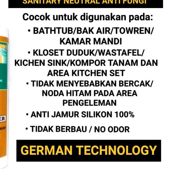 

Lem Sealant Anti r /Fungus Sanitary-Bathroom Sealant Neutral 300ml - WHITE