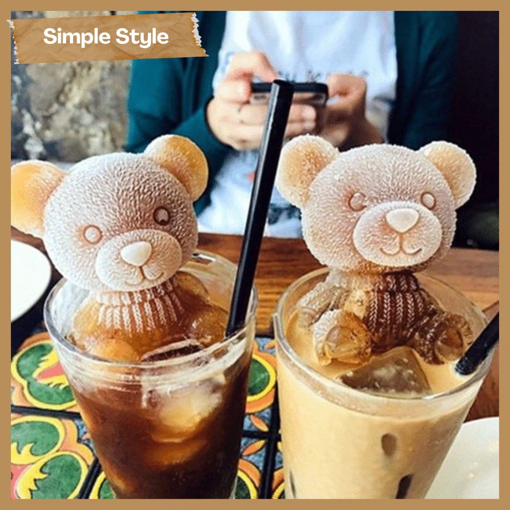 Silikon Cetakan Es Pembuat Es Batu Cetakan Coklat DIY Cetakan Sabun Es Krim Alat untuk Scotch, Kopi, Minuman, Jus Bentuk Beruang