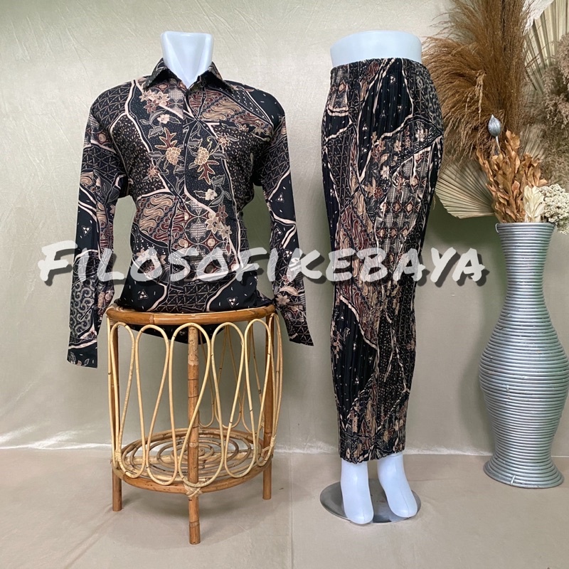 Oneset Spasang Bj Batik Kondangan 1 Setel Batik Suami Istri Bestseller Satu Stel Couple Kondangan Na