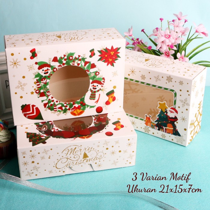

kotak christmas natal box kemasan natal kotak cookies natal - Snowman