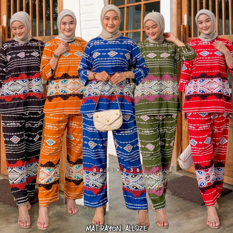 Setelan rayon adem murah kekinian murah wanita rayon halus kombinasi adem motif batik salur karakter ibu remaja abg pajama pajamas piyama longgar grosir karakter baju tidur santai jumbo seragam setelan harian rumah cantik keren nyaman