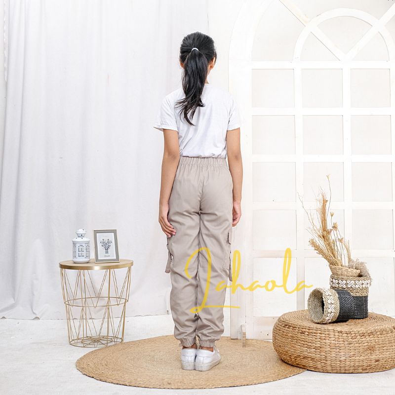 CELANA PANJANG CARGO ANAK PEREMPUAN 7-12 TAHUN CELANA JOGGER CARGO ANAK CEWE
