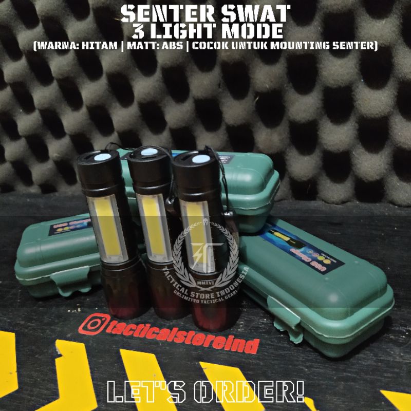 Senter Tactical Mini 3 Mode Flashlight