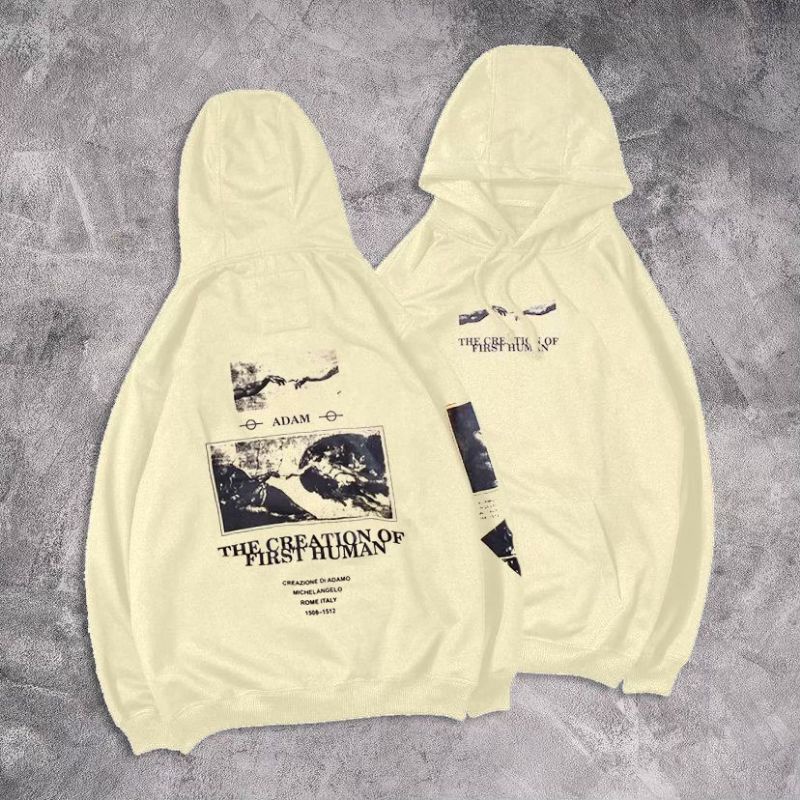 Sweater Zipper Hoodie Boxy Crop Pria Wanita Unisex TROUBLE Warna Putih | Sweater Boxy Crop Terbaru
