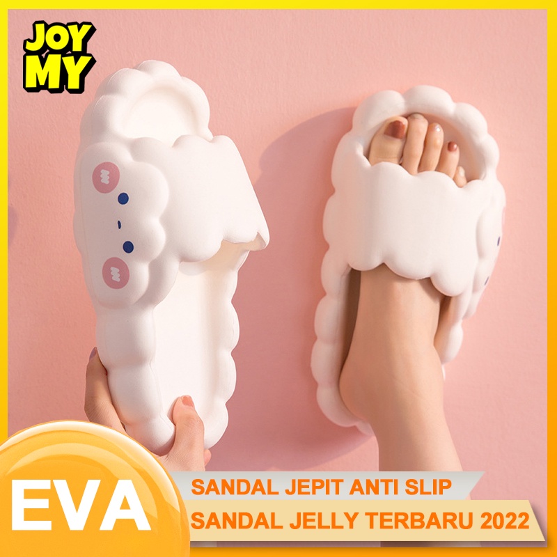 Sandal jelly wanita terbaru import awan Sandal slop karet wanita korea terbaru 2022 Sendal Jeli rumah empuk anti slip murah