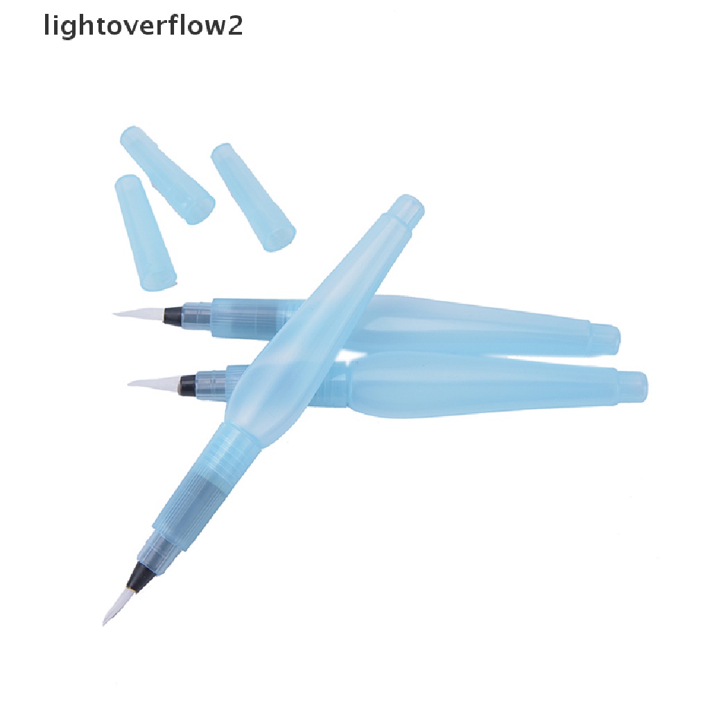 (lightoverflow2) 3pcs / Set Pena Kuas Lukis Cat Air / Tinta Kaligrafi (ID)