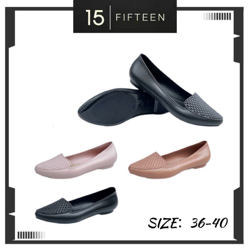 15 SHOP --- DISKON! TERMURAH!! Collin - Work Shoes / Sepatu jelly Wanita Flat Nyaman Jalan B120