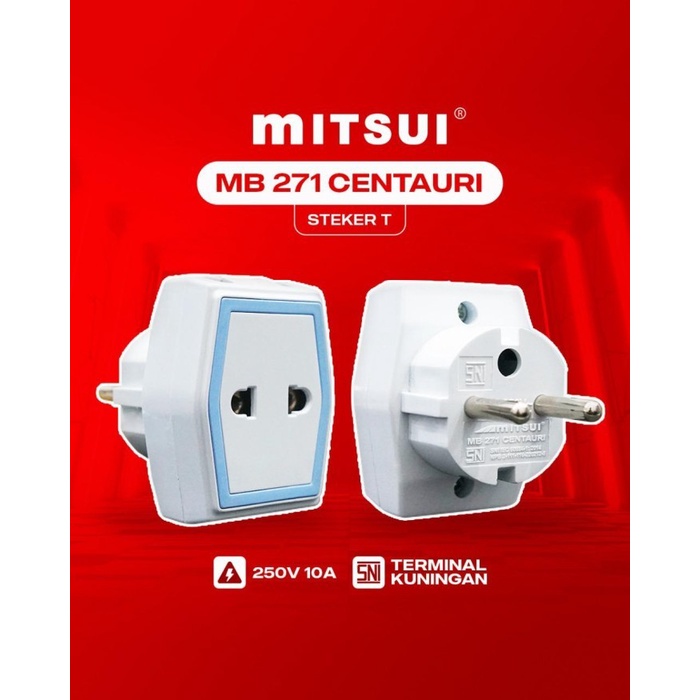 Steker Arde T Multi MITSUI Colokan Cabang 3 Colokan T