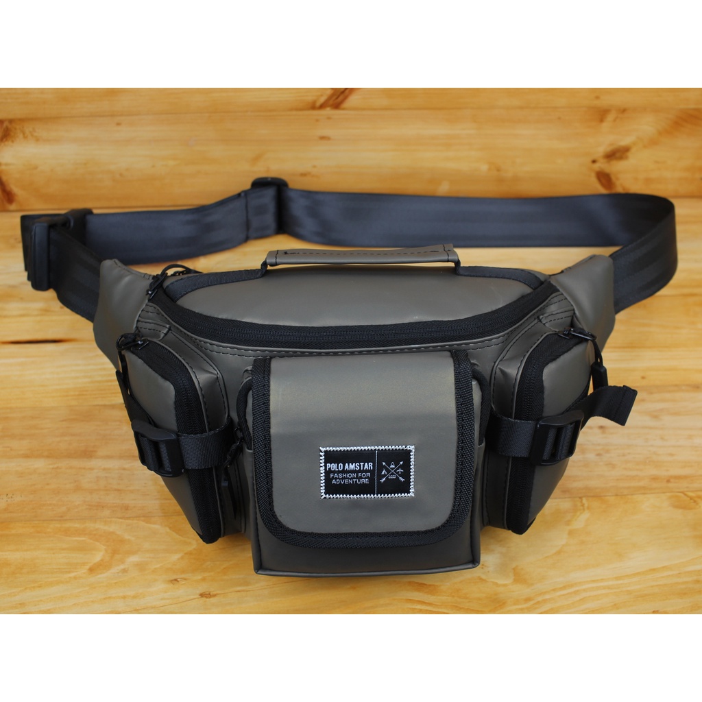 Terbaru Tas Pria Tas Selempang Pria Waterproof Polo Amstar Bahan Ballon Anti Air Best Quality Tas Pinggang Waistbag Tas Outdoor Tas Tactical Tas Selempang Anti Air