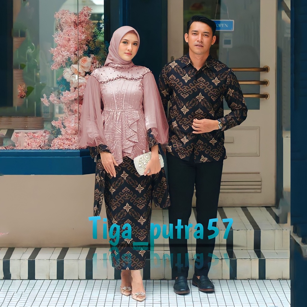 BATIK COUPLE KEBAYA Couple Kebaya Modern Baju Tunangan Wisuda Lamaran Baju Batik Brokat Couple terba