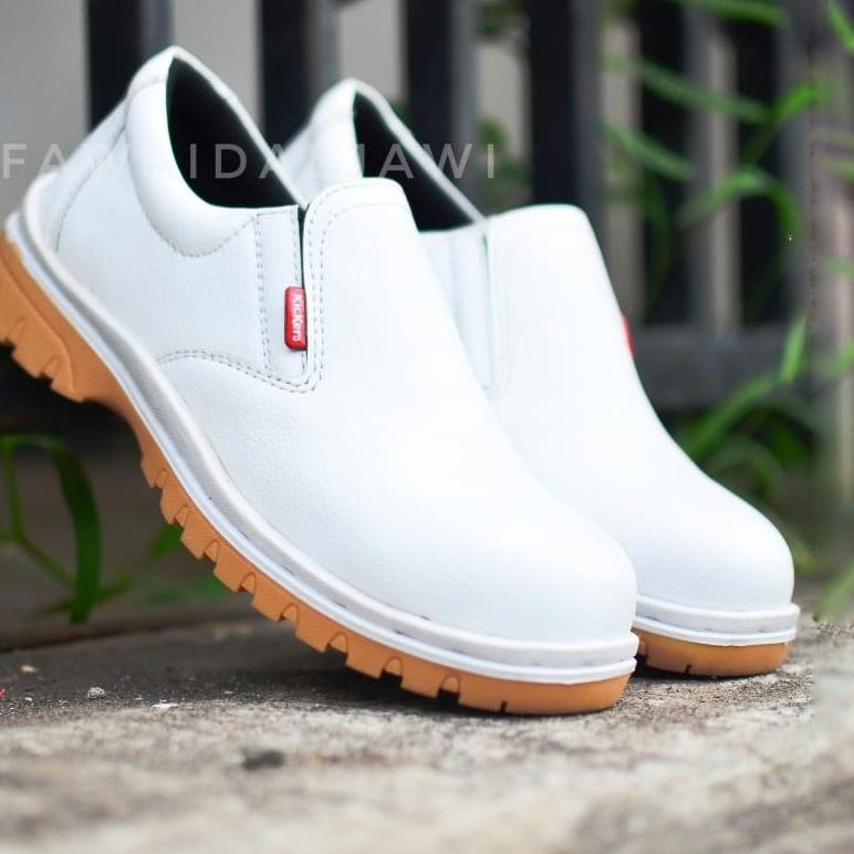 Jual zdan599 Sepatu Safety Putih King Shoes Skn Sepatu Kulit Sapi Asli