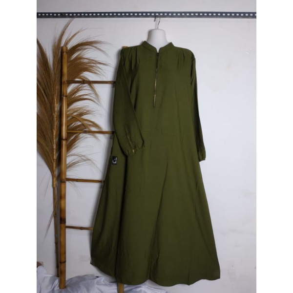 ABAYA META KHADIJAH BY ANNASHIHAH ABAYA SIMPLE GAMIS CASUAL ABAYA FASHION MUSLIM MUSLIMAH ZIPPER