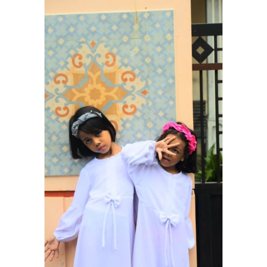 Gamis putih anak perempuan Gamis manasik anak Seragam Sekolah Anak Perempuan Gamis putih anak TK Gamis putih anak tanggung