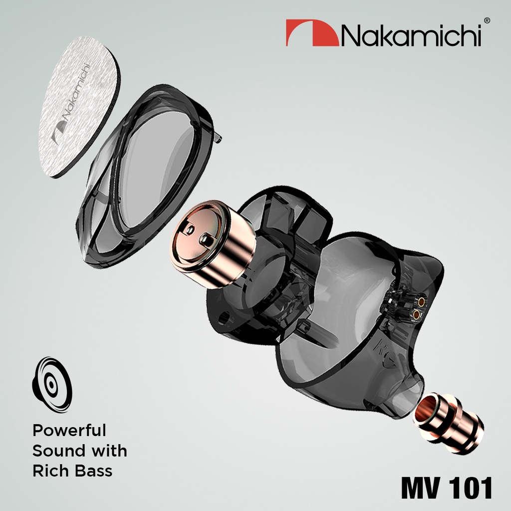 Nakamichi MV 101 Dynamic Driver In Ear Monitor Wired Earphone Mic IEM