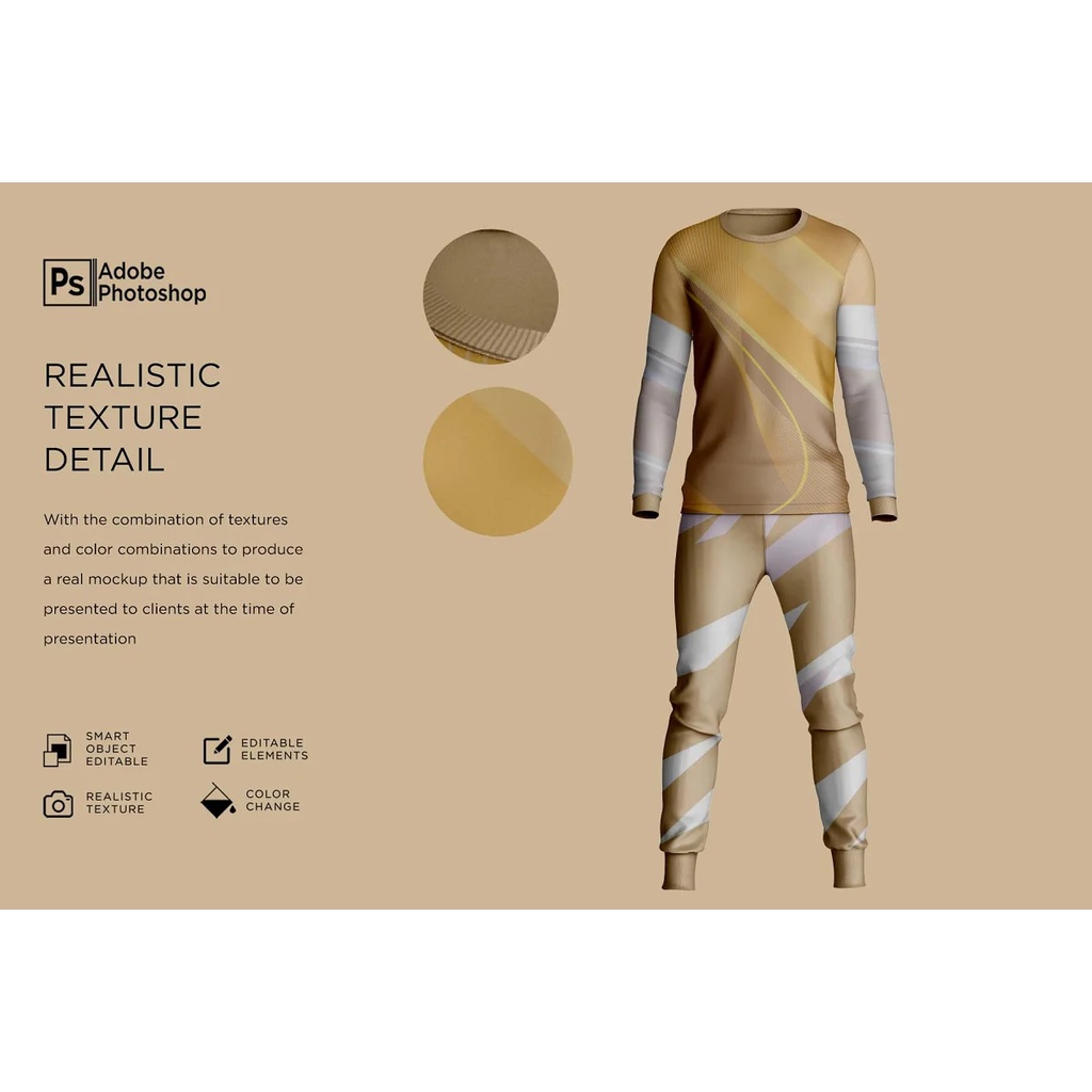 Sport Mens Suit Long Sleeve Mockup