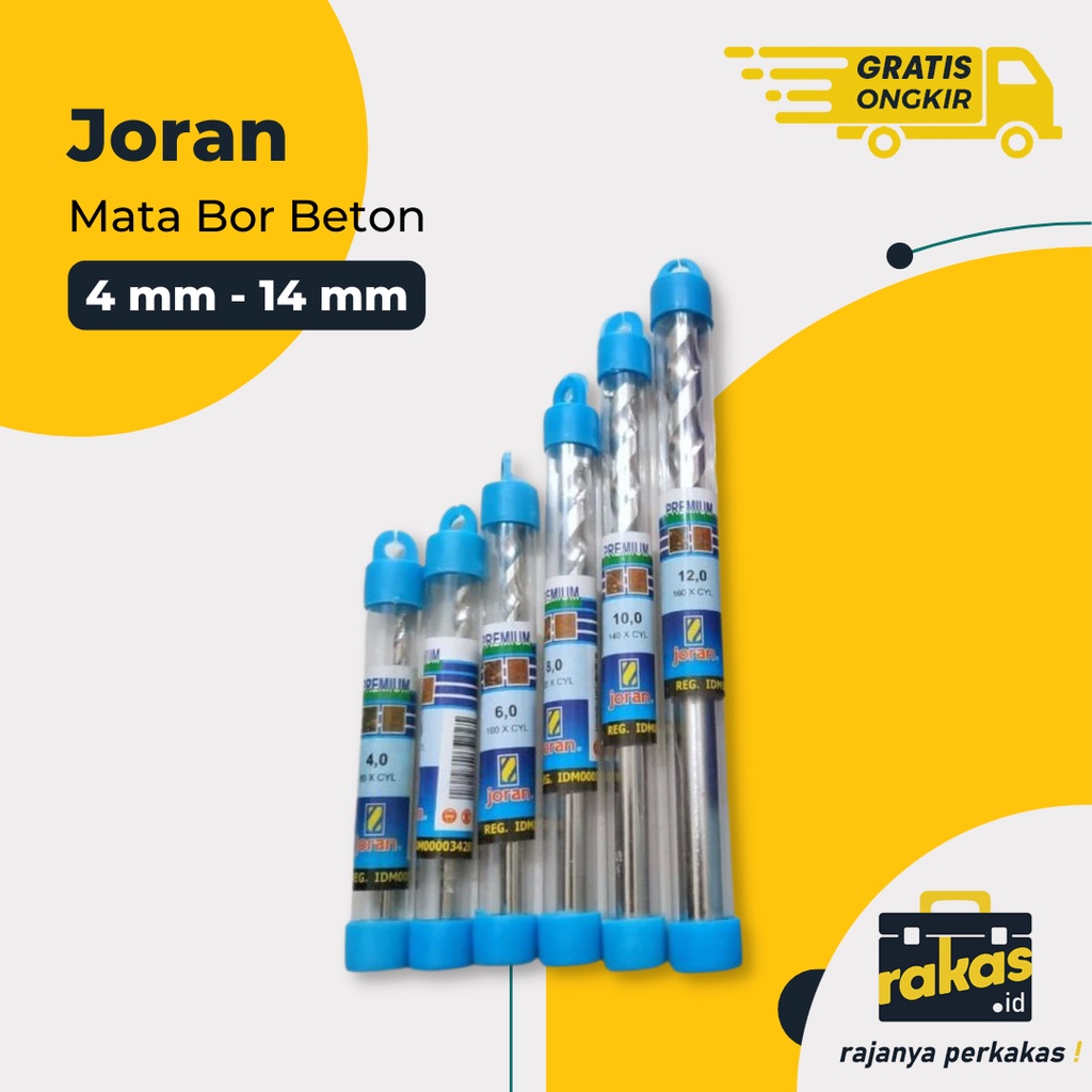 Mata Bor Beton Joran 4, 5, 6, 8, 10, 12, dan 14 mm Mutu Terbaik