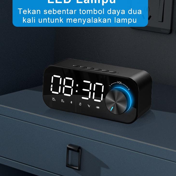 Sale Terbatas ColorCoral Lampu Speaker Bluetooth Portable Bass Jam Alarm Clock LED Display Spiker Bl