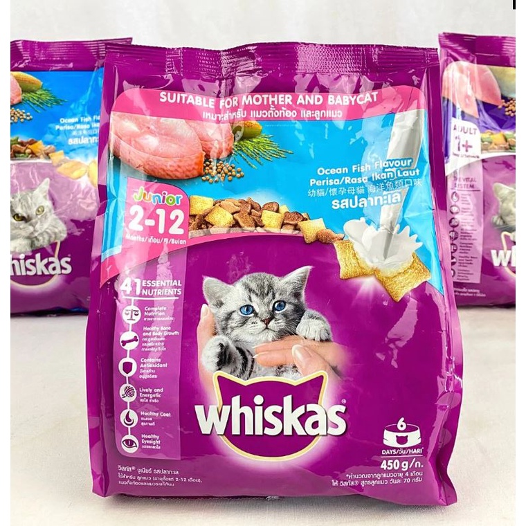 Whiskas Junior Ocean Fish 450GR Makanan Anak Kucing Kitten Mother Cat