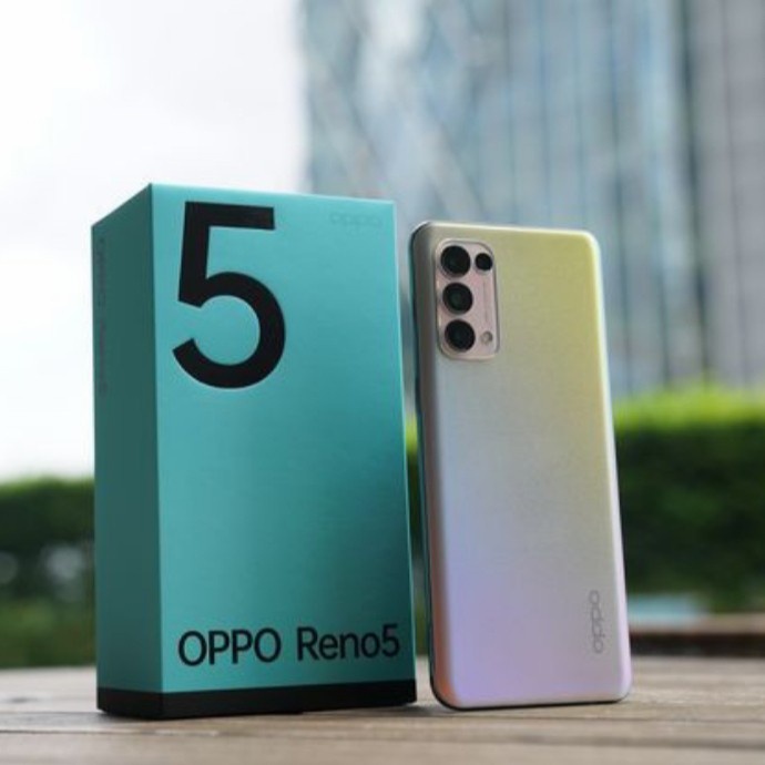 [ Hp / Handphone ] Oppo Reno 5 8/128 Second Fullset Likenew Bekas / Second / Seken / 2Nd