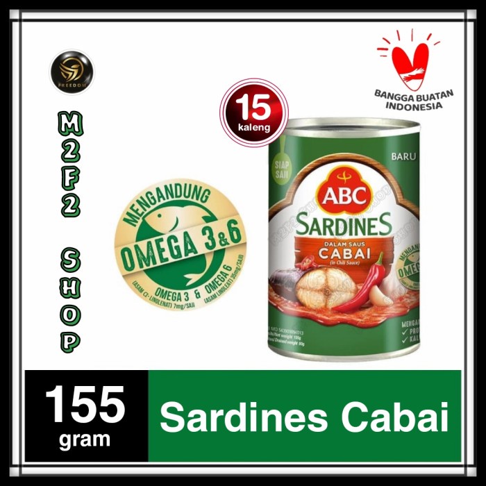

Ikan Kaleng Ikan Sarden Abc Sardines Dalam Saus Cabai - 155 Gr (Harga 15 Pcs)