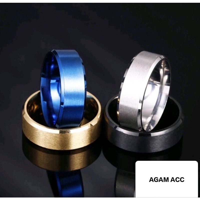 Cincin Titanium  Polos Pria dan Wanita Anti karat