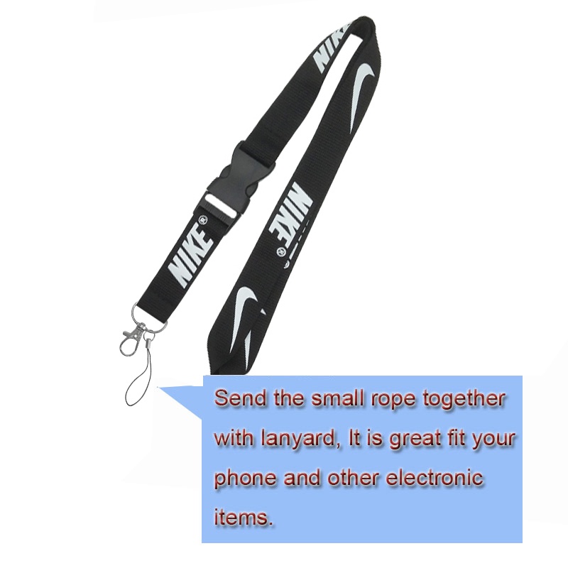 Ni-ke Logo Horizontal Badge Holder Dengan Lanyard Leher Gantungan Kunci ID Card Pelindung Case Kerja Siswa Name Tag Key Ring