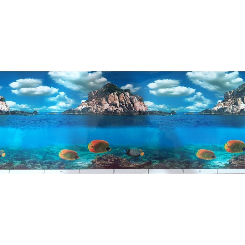 WALLPAPER GAMBAR AQUARIUM AQUASCAPE TINGGI 30CM 3D MOTIF BARU