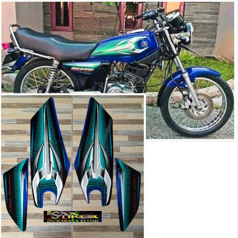 striping original Yamaha RX KING biru tahun 2007