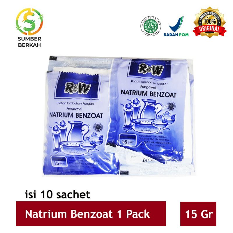 

10pcs pengawet makanan / minuman Benzoat RW 15gram