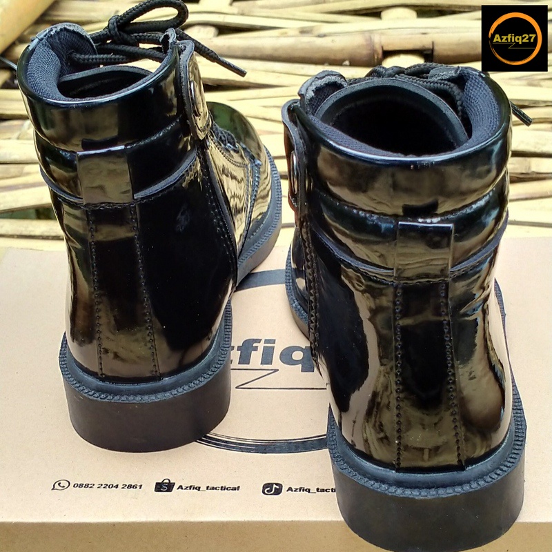 Sepatu Kilap Pantofel Resmi PDH Polri Tni Security Satpam Original Dinas Kerja Terbaru Tali ikat Azfiq27 #6