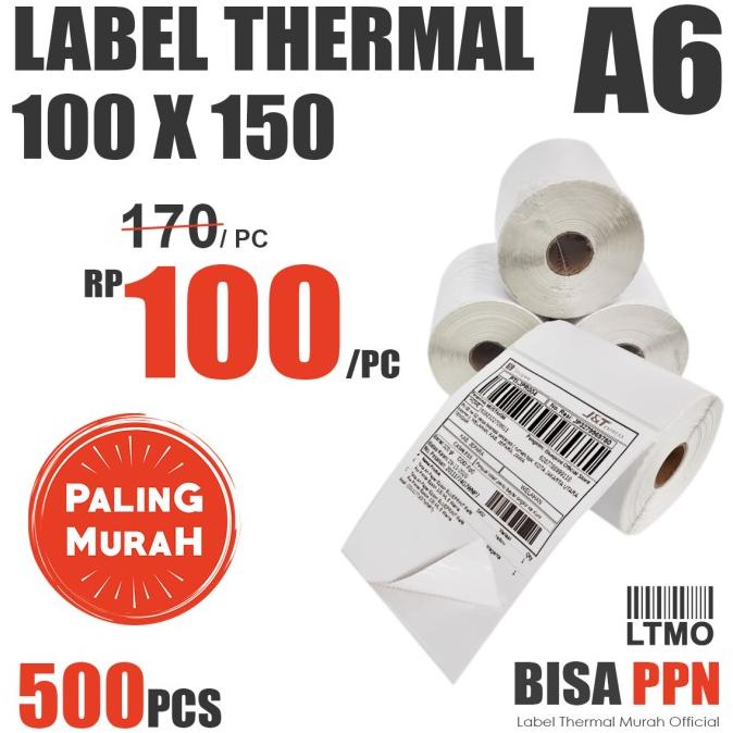

Label Barcode MURAH 100 x 150 A6 kertas stiker thermal 500 pcs