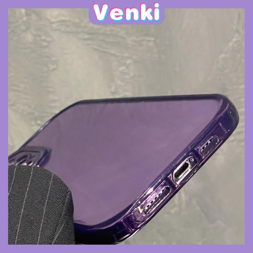 iPhone Case Purple Black Clear TPU Soft Case Transparent Simple Case Airbag Shockproof Protection Camera Compatible For iPhone 14 Pro Max 13 Pro Max 12 Pro Max 11 XR