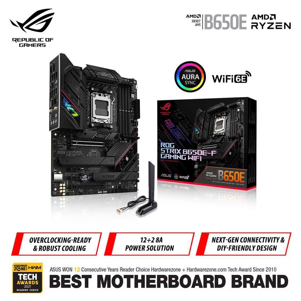 ASUS ROG STRIX B650E-F GAMING DDR5 WIFI | Motherboard AMD AM5 B650 ATX