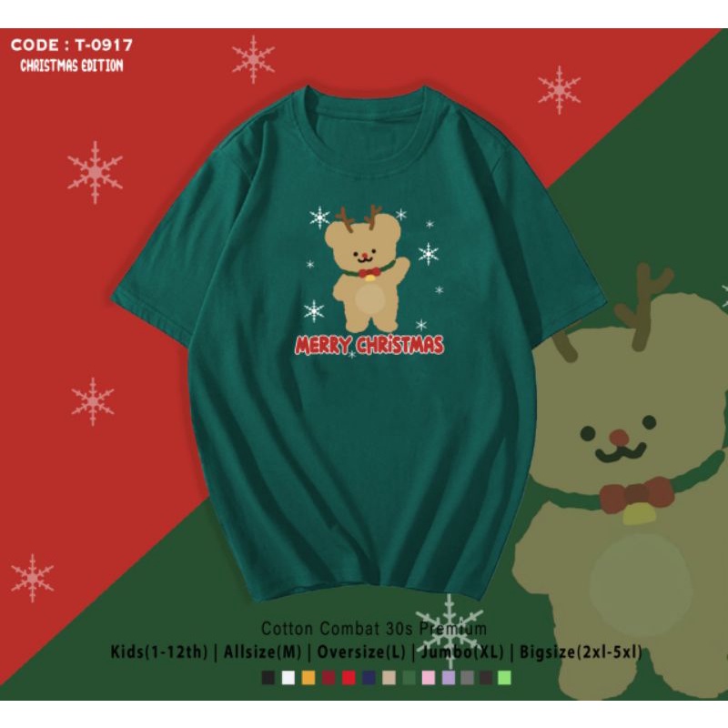 KAOS NATAL BERUANG/KAOS BERUANG SANTA NATAL/KAOS KATUN NATAL