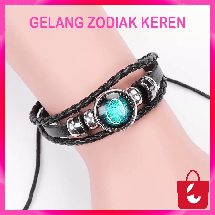 ✅ Bisa COD Gelang Tangan Zodiak Pria &amp; Wanita Tangan Wanita Pria kepang Zodiac Fashion Korea Glow